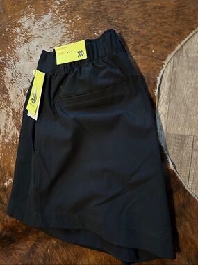 Black Golf Shorts with Elastic Waist